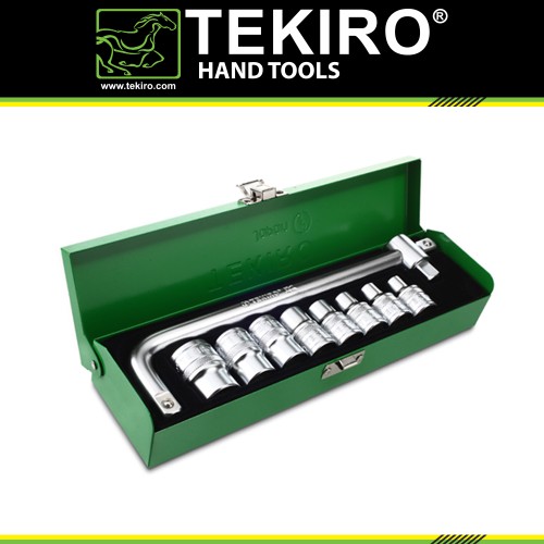 [EZM.4601415] TEKIRO 1/2 INCH SOCKET SET 12 PT 8 - 24 MM 10 PCS / KUNCI SOCK SET