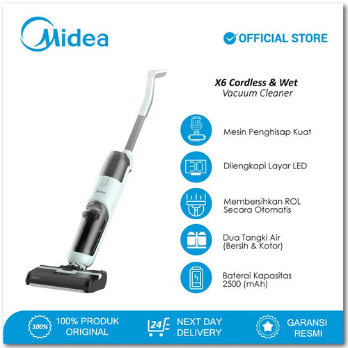 Midea MWD-X6 Wet Dry Cordless Stick Vacuum Cleaner and Floor Washer - Penyedot Debu