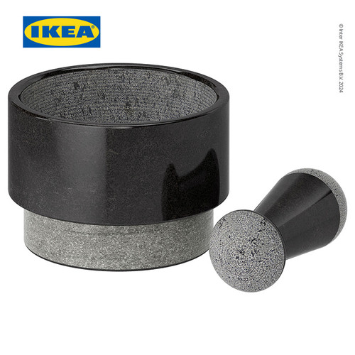 [EZO.0500993] IKEA ADELSTEN Cobek dan Ulekan Bahan Marmer