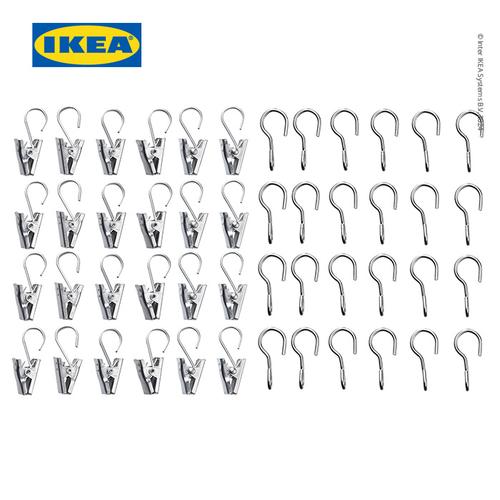 [EZO.0500996] IKEA RIKTIG Pengait Gorden Dengan Klip Set Isi 24pcs