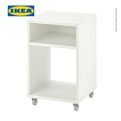 [EZO.0501077] IKEA VIHALS Meja Samping Tempat Tidur Dengan Roda 37x37 cm