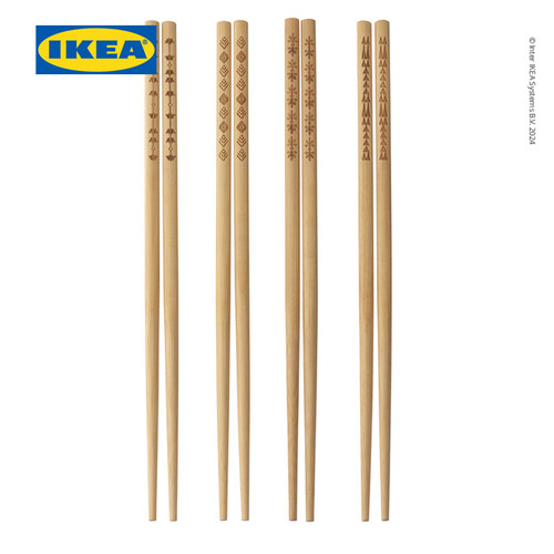 [EZO.0501096] IKEA TREBENT Sumpit Makan Bambu Set Isi 4 Pasang