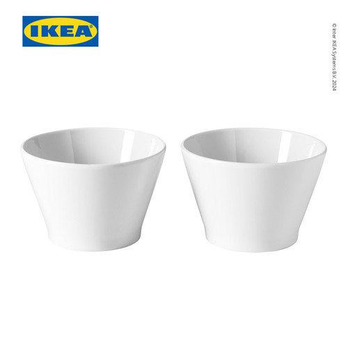 [EZO.0501100] IKEA 365+ Mangkok Sisi Miring Putih 10cm Isi 2pcs