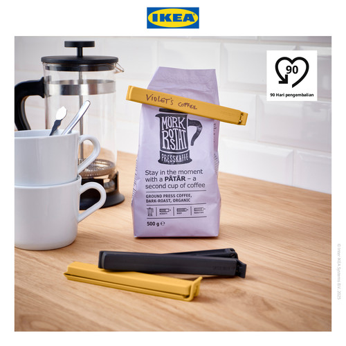 [EZO.0501119] IKEA BEVARA Klip Penutup Plastik Hitam/Kuning Isi 6Pcs