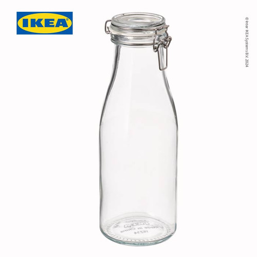[EZO.0501158] IKEA KORKEN Stoples Bentuk Botol dengan Penutup Kaca Bening 1.4L