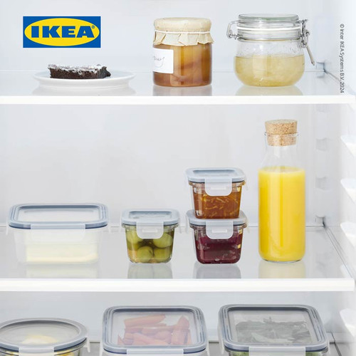 [EZO.0501163] IKEA 365+ Tempat Makanan 180mL Dengan Tutup Kaca Set Isi 3pcs