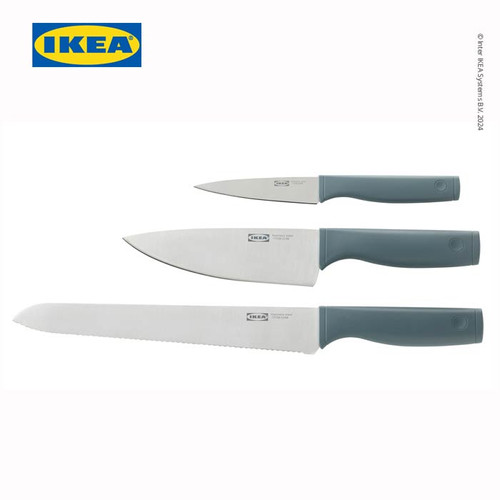 [EZO.0501184] IKEA TIGERBARB Pisau Dapur Set Isi 3pcs Abu-Abu Tosca