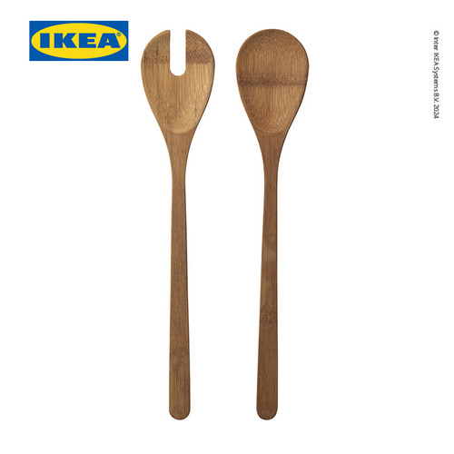 [EZO.0501216] IKEA GRONSAKER Sendok Salad Saji Bahan Bambu Isi 2pcs
