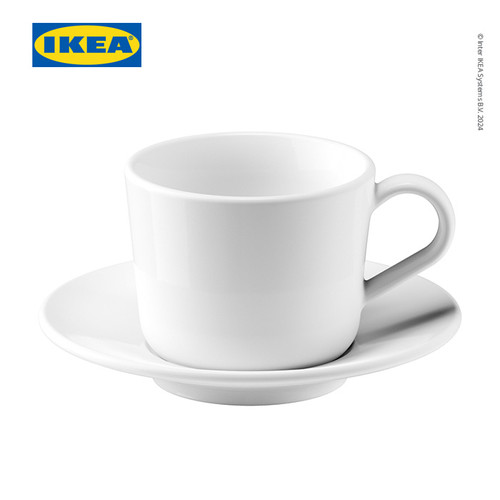 [EZO.0501219] IKEA 365+ Cangkir Kopi dan Teh Dengan Tatakan Putih 13cl