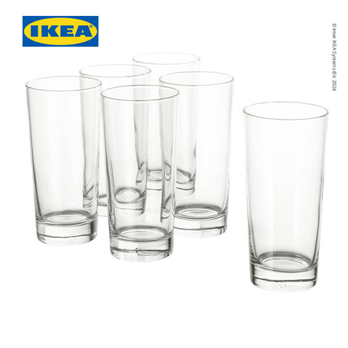 [EZO.0501232] IKEA GODIS Gelas Kaca untuk Minum 40cl Kaca Isi 6pcs