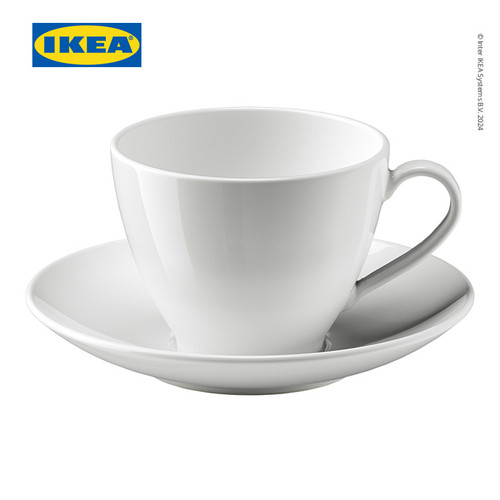 [EZO.0501254] IKEA VARDERA Cangkir Kopi dan Tatakan Putih 36cl
