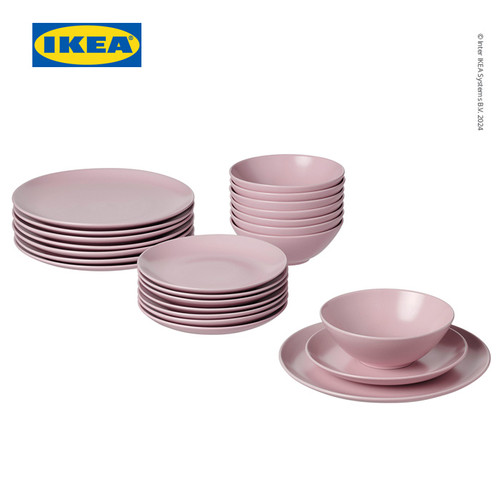 [EZO.0501299] IKEA FARGKLAR Set Piring Mangkok Saji Isi 24pcs