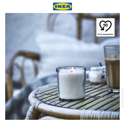 [EZO.0501313] IKEA JAMLIK Lilin Beraroma Dalam Gelas Vanilla 40 jam
