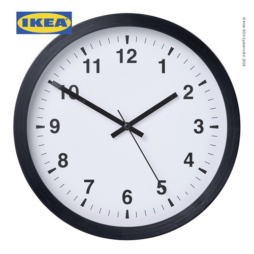 [EZO.0501325] IKEA TJALLA Jam Dinding Minimalis Tanpa Suara Voltase Rendah 28cm