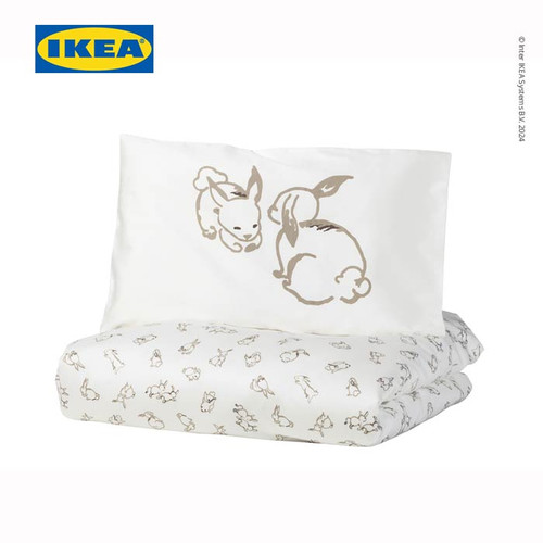 [EZO.0501363] IKEA RODHAKE Sarung Duvet 110x125 dan Sarung Bantal 35x55 Pola Kelinci