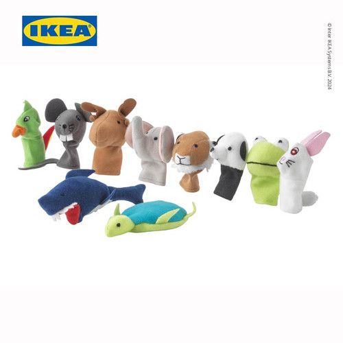 [EZO.0501369] IKEA TITTA DJUR Boneka Jari Berbagai Hewan Isi 10pcs