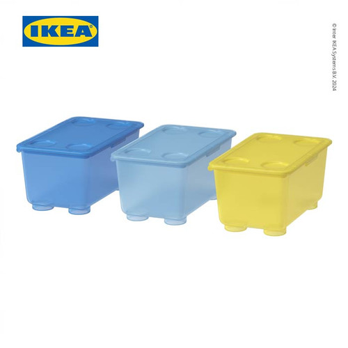 [EZO.0501392] IKEA GLIS Kotak Penyimpanan Dengan Penutup 17x10 cm Isi  3pcs