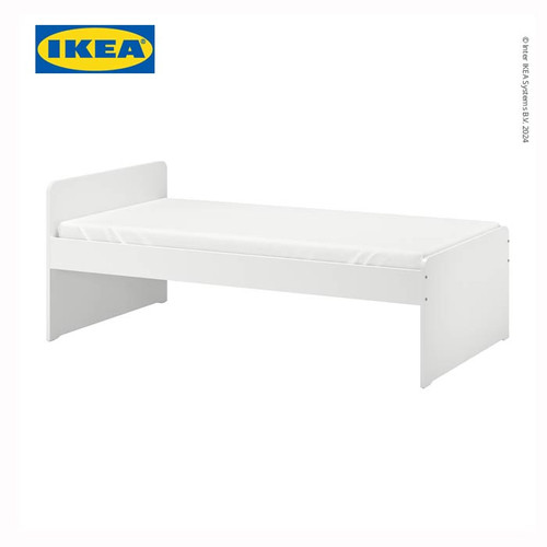 [EZO.0501395] IKEA SLAKT Rangka Tempat Tidur Anak Dengan Dasar Kayu Berpalang Putih