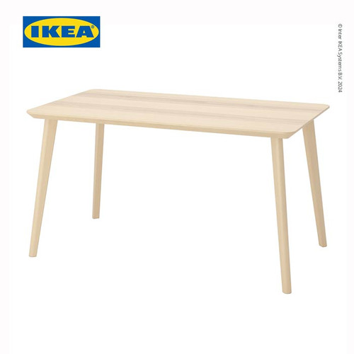 [EZO.0501404] IKEA LISABO Meja Makan Minimalis Veneer Kayu Ash 140x78 cm