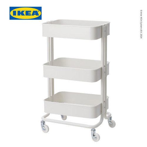 [EZO.0501411] IKEA RASKOG Troli Dapur dengan 3 Rak Putih Serbaguna 35x45x78 cm