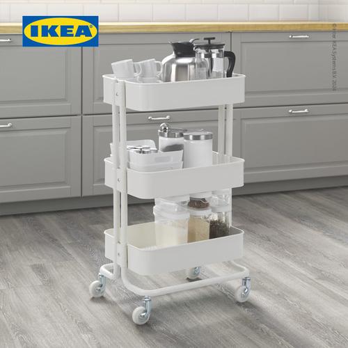 [EZO.0501411] IKEA RASKOG Troli Dapur dengan 3 Rak Putih Serbaguna 35x45x78 cm