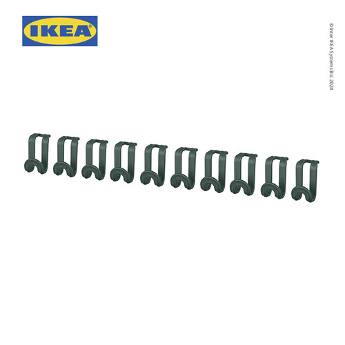 [EZO.0501457] IKEA OMTRENT Konektor Gantungan Baju Serbaguna Hijau Isi 10pcs