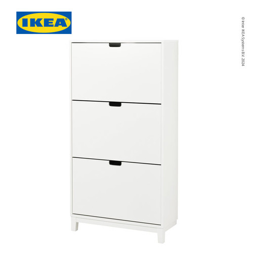 [EZO.0501508] IKEA STALL Rak Kabinet Sepatu Dengan 3 Kompartmen Putih 79x29x148 cm