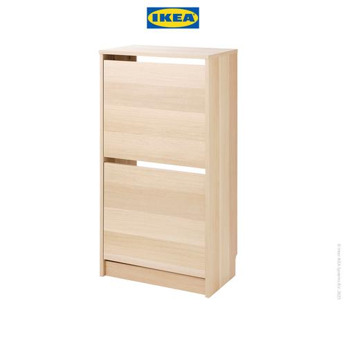 [EZO.0501509] IKEA BISSA Rak Kabinet Sepatu Dengan 2 Kompartmen Kayu 49x28x93 cm