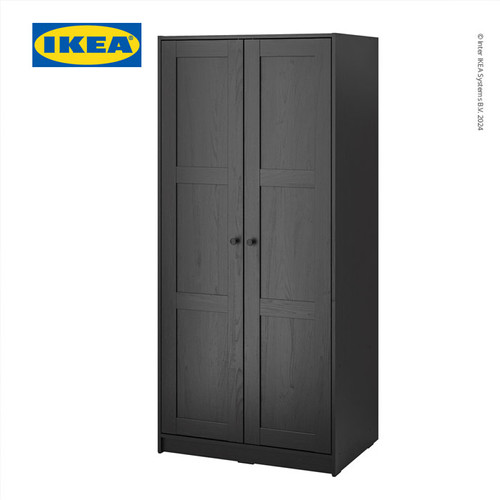 [EZO.0501516] IKEA RAKKESTAD Lemari Pakaian 2 Pintu Minimalis Hitam 79x176 cm