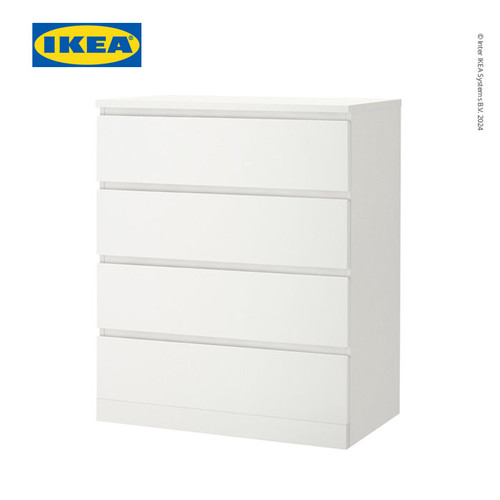 [EZO.0501529] IKEA MALM Lemari Laci 4 Susun Putih Minimalis 80x100 cm