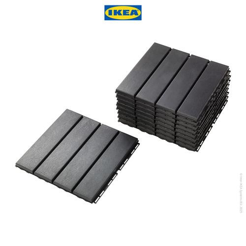 [EZO.0501532] IKEA RUNNEN Decking Tile Bongkar Pasang Abu-Abu Tua 0.81 m² Isi 9Pcs