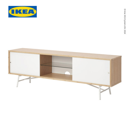 [EZO.0501551] IKEA SVENARUM Meja TV Dengan Pintu Geser Bahan Bambu 170x35x54 cm
