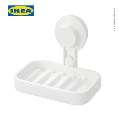 [EZO.0501556] IKEA TISKEN Tempat Sabun Tempel Dengan Plastik Isap Putih