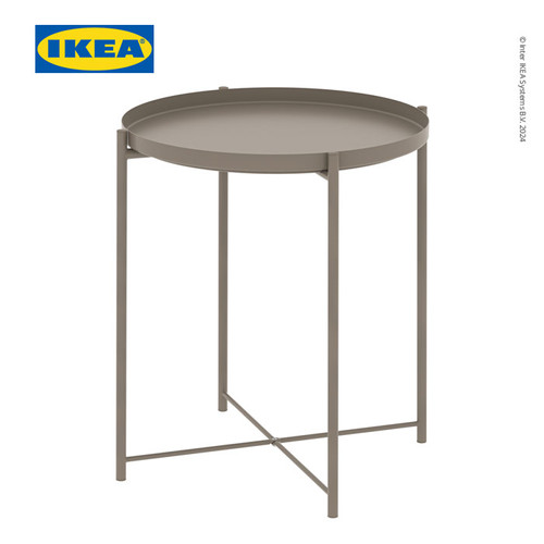 [EZO.0501572] IKEA GLADOM Meja Baki Multifungsi Abu-Abu/Krem Bahan Baja 45x53 cm