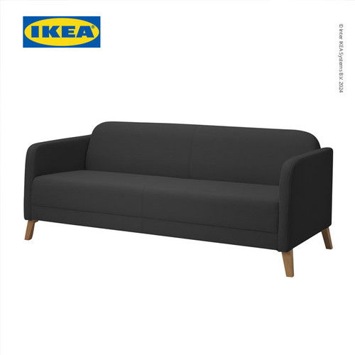 [EZO.0501580] IKEA LINANAS Sofa 3 Dudukan Minimalis Abu-Abu Tua
