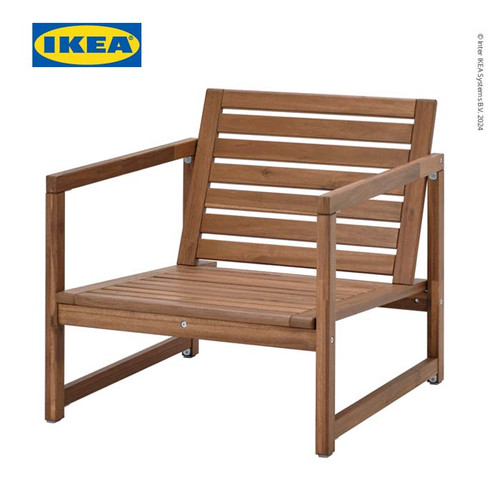 [EZO.0501581] IKEA NAMMARO Kursi Santai Luar Ruang Diwarnai Cokelat Muda