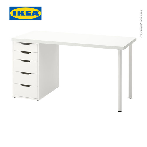 [EZO.0501603] IKEA LAGKAPTEN/ALEX Meja Kerja/Belajar Minimalis Dengan Laci 140x60cm