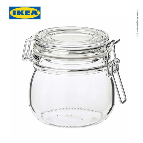 [EZO.0501634] IKEA KORKEN Stoples dengan Penutup Kaca Bening 0.5L