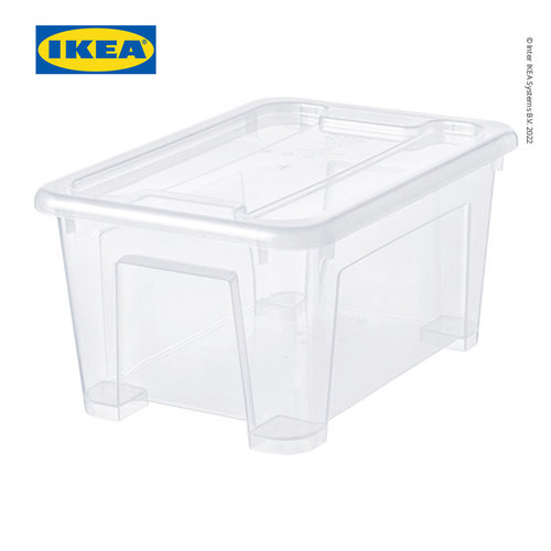 [EZO.0501643] IKEA SAMLA Kotak Penyimpanan Transparan Dengan Tutup 28x20x14 cm/5 l