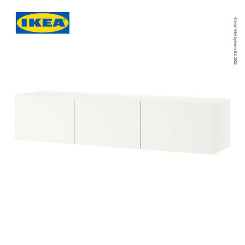 IKEA BESTA Meja TV Minimalis Putih dengan Pintu 180x42x38 cm