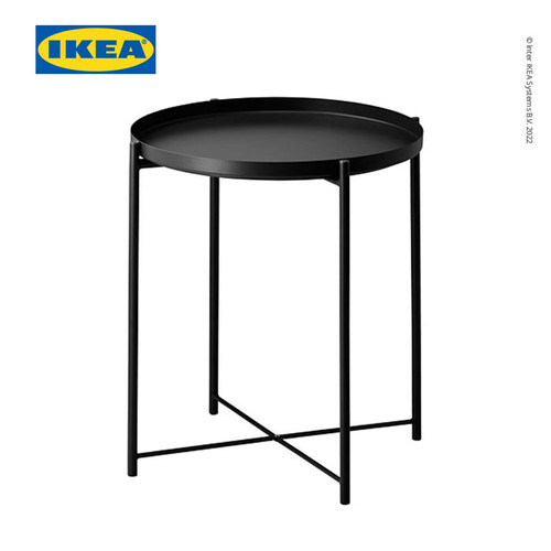 [EZO.0501669] IKEA GLADOM Meja Baki Multifungsi Hitam Bahan Baja 45x53 cm