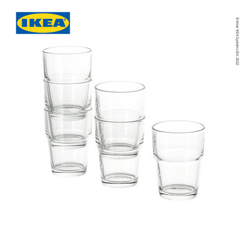 [EZO.0501681] IKEA REKO Gelas Kaca Bening untuk Minum 17cl Isi 6 Pcs