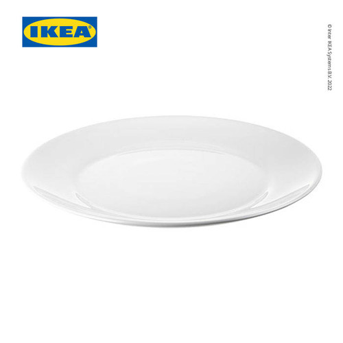 [EZO.0501683] IKEA OFTAST Piring Makan Keramik Putih 25cm