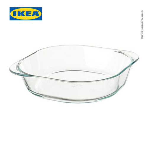 [EZO.0501685] IKEA FOLJSAM Piring Oven Kaca Bening 24.5x24.5cm