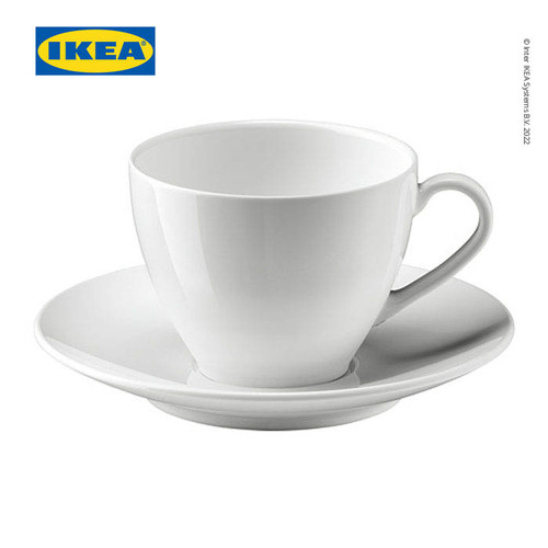 [EZO.0501724] IKEA VARDERA Cangkir Kopi dan Tatakan Putih 20cl