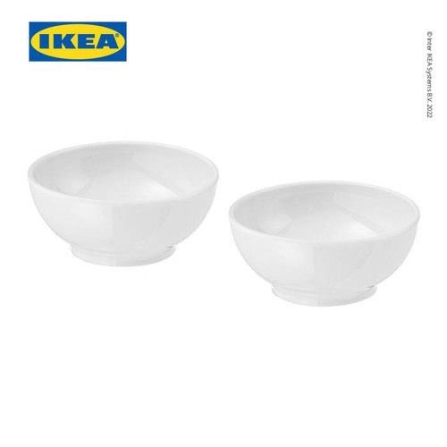 [EZO.0501735] IKEA 365+ BOWL Mangkuk Tepi Bulat Putih 9cm Isi 2Pcs