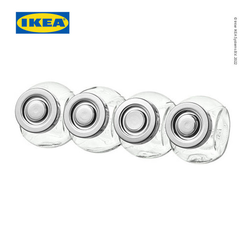 [EZO.0501749] IKEA RAJTAN Stoples Bumbu Kaca Aluminium 15cl Isi 4pcs