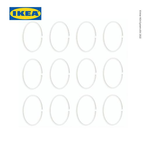[EZO.0501762] IKEA HASSJON Ring Tirai Kamar Mandi Putih Isi 12pcs