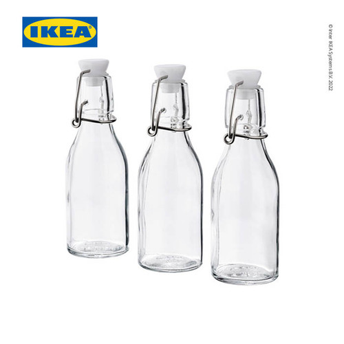 [EZO.0501776] IKEA KORKEN Botol Air Minum 15cl dengan penutup Isi 3pcs