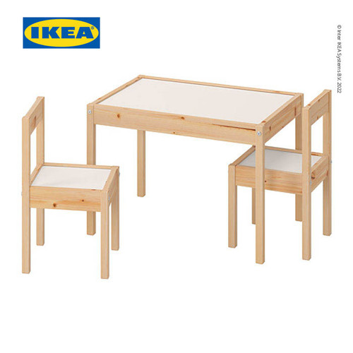 [EZO.0501791] IKEA LATT Meja Belajar Anak dengan 2 Kursi Bahan Kayu